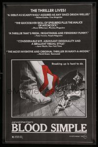 1g152 BLOOD SIMPLE 24x37 1sh '85 Joel & Ethan Coen, Frances McDormand, cool film noir gun image!