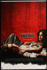 1g154 BLOW foil DS 1sh '01 Johnny Depp & Penelope Cruz in cocaine biography!