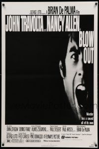 1g155 BLOW OUT 1sh '81 John Travolta, Brian De Palma, murder has a sound all of its own!