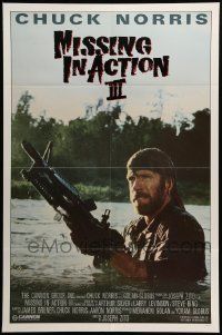 1g162 BRADDOCK: MISSING IN ACTION III int'l 1sh '88 great image of Chuck Norris w/ M-60 machine gun