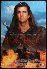 1g166 BRAVEHEART style B int'l DS 1sh '95 cool image of Mel Gibson as William Wallace!