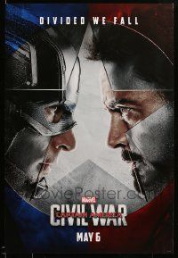1g186 CAPTAIN AMERICA: CIVIL WAR teaser DS 1sh '16 Marvel Comics, Chris Evans, Robert Downey Jr.!