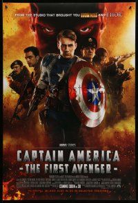 1g187 CAPTAIN AMERICA: THE FIRST AVENGER int'l advance DS 1sh '11 Chris Evans as Marvel Comics hero!