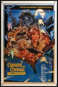 1g012 CARAVAN OF COURAGE style B int'l 1sh '84 An Ewok Adventure, Star Wars, art by Drew Struzan!