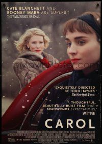 1g189 CAROL DS 1sh '15 Todd Haynes, great images of Academy nominees Cate Blanchett and Rooney Mara
