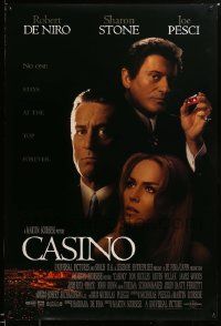 1g190 CASINO int'l DS 1sh '95 Martin Scorsese, Robert De Niro & Stone, Joe Pesci, cast image!