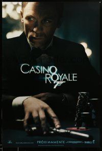 1g192 CASINO ROYALE Spanish/US export teaser DS 1sh '06 Craig as Bond at poker table with gun!