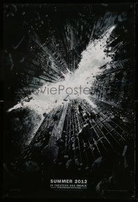 1g237 DARK KNIGHT RISES teaser DS 1sh '12 image of Batman's symbol in broken buildings!
