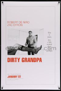 1g263 DIRTY GRANDPA int'l teaser DS 1sh '16 Efron is worried about Robert De Niro, Graduate parody!