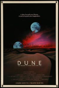 1g276 DUNE advance 1sh 84 David Lynch sci-fi classic, two moons over the desert planet Arrakis!
