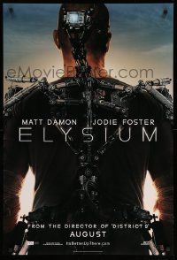 1g294 ELYSIUM teaser DS 1sh '13 Matt Damon, Jodie Foster, Sharlto Copley, sci-fi action!