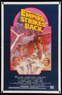1g004 EMPIRE STRIKES BACK studio style 1sh R82 George Lucas classic, cool montage art by Tom Jung!