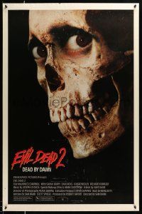 1g303 EVIL DEAD 2 1sh '87 Dead By Dawn, directed by Sam Raimi, huge close up of creepy skull!