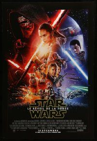 1g028 FORCE AWAKENS export:French advance DS 1sh '15 Star Wars: Episode VII, Abrams, cast montage!