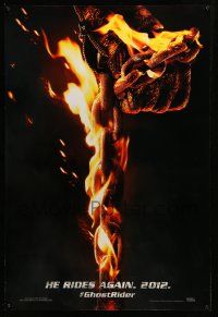 1g347 GHOST RIDER: SPIRIT OF VENGEANCE teaser DS 1sh '12 Nicolas Cage, burning chain!
