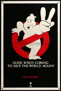 1g348 GHOSTBUSTERS 2 teaser 1sh '89 logo, guess who is coming to save the world again next summer?