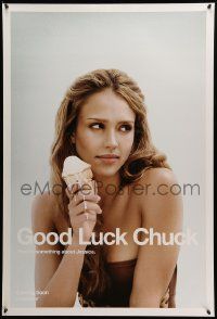 1g372 GOOD LUCK CHUCK int'l teaser DS 1sh '07 image of sexiest Jessica Alba with ice cream cone!