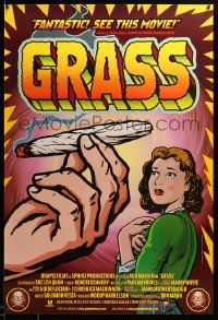 1g380 GRASS DS 1sh '99 history of marijuana in the U.S., Harrelson, great pseudo-retro drug artwork