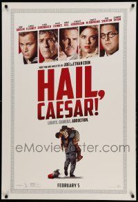 1g396 HAIL, CAESAR teaser DS 1sh '16 Joel Coen & Ethan Coen, Brolin, Clooney, white background!