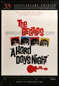 1g399 HARD DAY'S NIGHT advance 1sh R99 great image of The Beatles, guitar art, rock & roll classic!