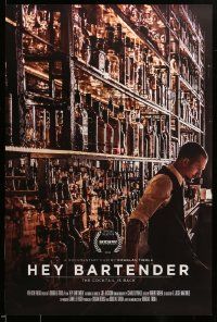 1g415 HEY BARTENDER 1sh '13 bartending documentary, Tony About-Ganim, great image of many bottles!