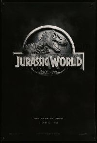 1g504 JURASSIC WORLD teaser DS 1sh '15 Jurassic Park sequel, cool image of the new logo!
