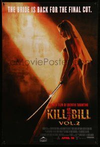 1g513 KILL BILL: VOL. 2 advance DS 1sh '04 bride Uma Thurman with katana, Quentin Tarantino!
