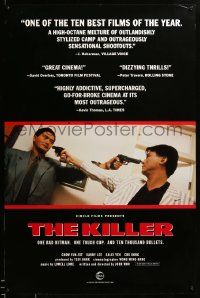 1g515 KILLER 1sh '89 John Woo directed, action image of Chow Yun-Fat w/pistol!