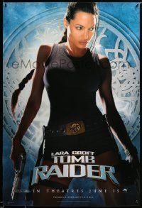 1g529 LARA CROFT TOMB RAIDER teaser 1sh '01 sexy Angelina Jolie, from popular video game!