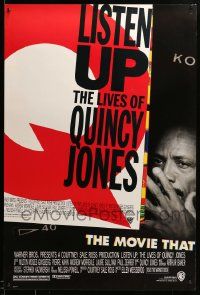 1g551 LISTEN UP: THE LIVES OF QUINCY JONES 1sh '90 documentary of the jazz legend!