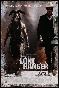 1g557 LONE RANGER advance DS 1sh '13 Disney, Johnny Depp, Armie Hammer in the title role!