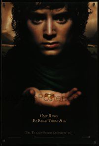 1g563 LORD OF THE RINGS: THE FELLOWSHIP OF THE RING teaser DS 1sh '01 J.R.R. Tolkien, one ring!