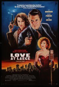 1g572 LOVE AT LARGE 1sh '90 film noir artwork of Tom Berenger, Elizabeth Perkins, Anne Archer!