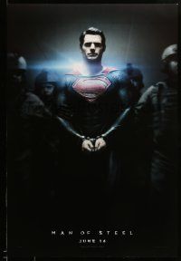 1g585 MAN OF STEEL teaser DS 1sh '13 Henry Cavill in the title role as Superman handcuffed!