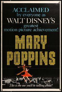 1g594 MARY POPPINS style B teaser 1sh '64 Julie Andrews, Dick Van Dyke, Disney musical classic!