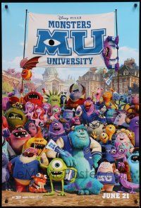 1g618 MONSTERS UNIVERSITY advance DS 1sh '13 wacky image of cast from Pixar fantasy CGI cartoon!