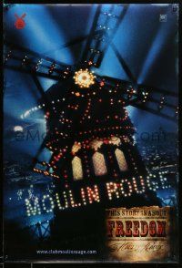 1g622 MOULIN ROUGE style C int'l teaser DS 1sh '01 Baz Luhrmann, This story is about freedom!