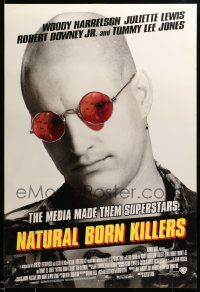 1g637 NATURAL BORN KILLERS style B DS 1sh '94 cult classic, Harrelson, cool white tagline design!