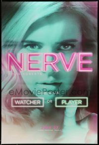 1g643 NERVE teaser DS 1sh '16 are you a watcher or player, super close-up of sexy Emily Roberts!
