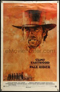 1g669 PALE RIDER 1sh '85 by Clint Eastwood with great artwork of him by C. Michael Dudash!