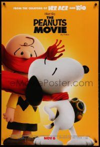 1g676 PEANUTS MOVIE style C advance DS 1sh '15 image of Charlie Brown & Snoopy!