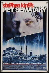 1g681 PET SEMATARY 1sh '89 Stephen King's best selling thriller, cool graveyard image!