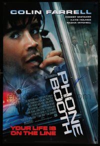 1g686 PHONE BOOTH signed DS style A 1sh '03 by Colin Farrell, images of Forest Whitaker & Holmes!