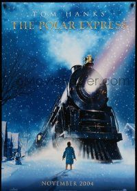 1g694 POLAR EXPRESS teaser DS 1sh '04 Tom Hanks, Robert Zemeckis, fantasy art of train by D. Chiang