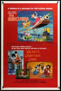 1g721 RESCUERS/MICKEY'S CHRISTMAS CAROL 1sh '83 Disney package for the holiday season!