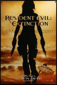 1g724 RESIDENT EVIL: EXTINCTION teaser DS 1sh '07 sexy Milla Jovovich in zombie killing action!