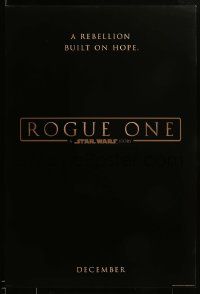 1g030 ROGUE ONE teaser DS 1sh '16 A Star Wars Story, Jones, Mikkelsen, classic title design!