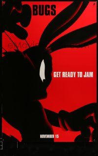 1g837 SPACE JAM teaser DS 1sh '96 basketball, cool silhouette artwork of Bugs Bunny!