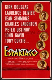 1g840 SPARTACUS SpanUS export 1sh '60 Stanley Kubrick, Reynold Brown gold coin art+ Saul Bass art!