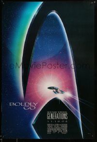 1g874 STAR TREK: GENERATIONS int'l advance 1sh '94 cool sci-fi art of the Enterprise, Boldly Go!